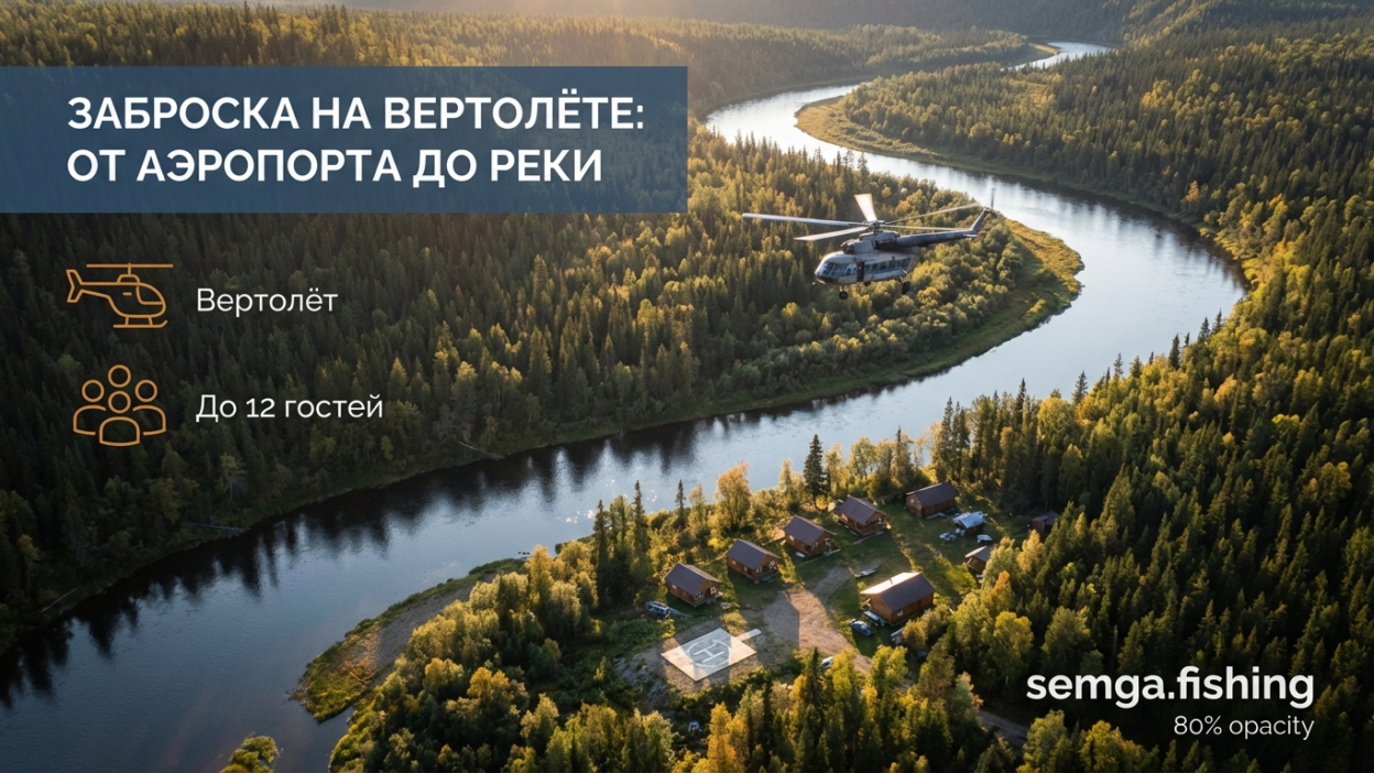 Как выглядит заброска на базу вертолётом: от аэропорта до реки