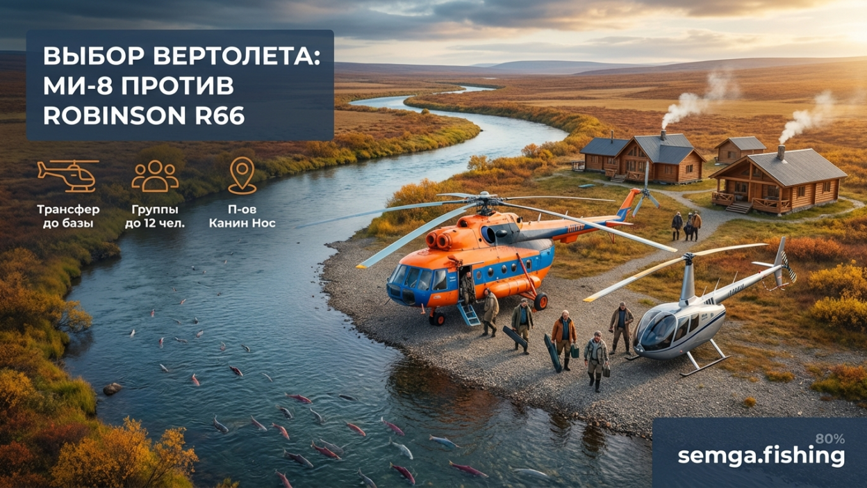 Вертолёт Ми-8 vs Robinson R66: чем летят на рыболовные базы
