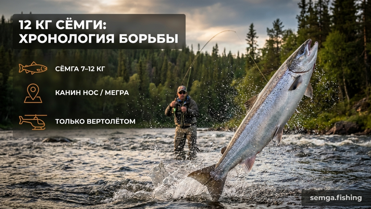 32. Анатомия трофея: как выглядит борьба с 12-килограммовым лососем по минутам