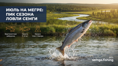 Июль на Мегре: пик сезона и пик клёва сёмги