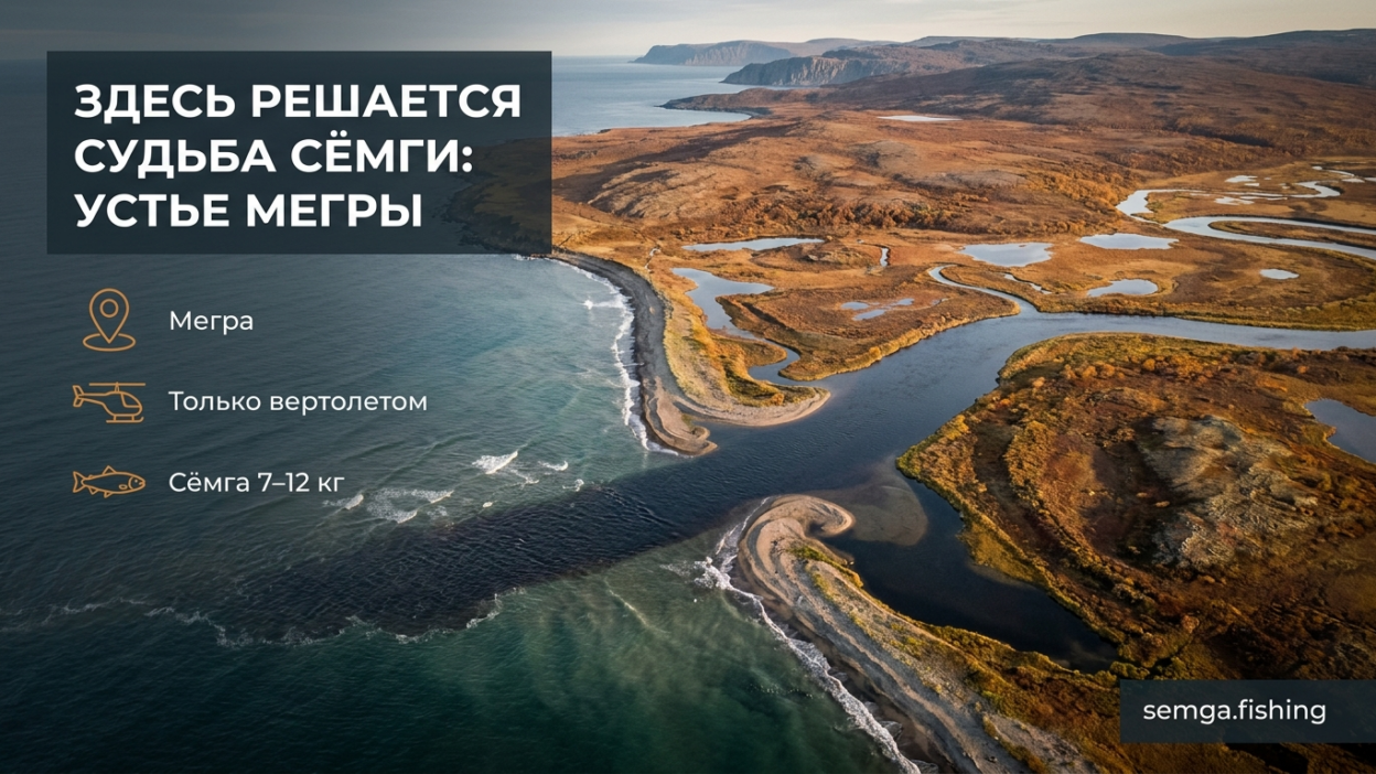 Устье реки Мегра: точка, где лосось решает — заходить или нет
