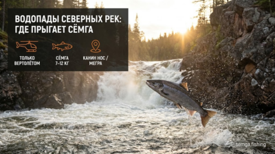 Водопады северных рек: где сёмга прыгает — и где её ловить под ними