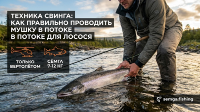 Техника свинга: как правильно проводить мушку в потоке для лосося